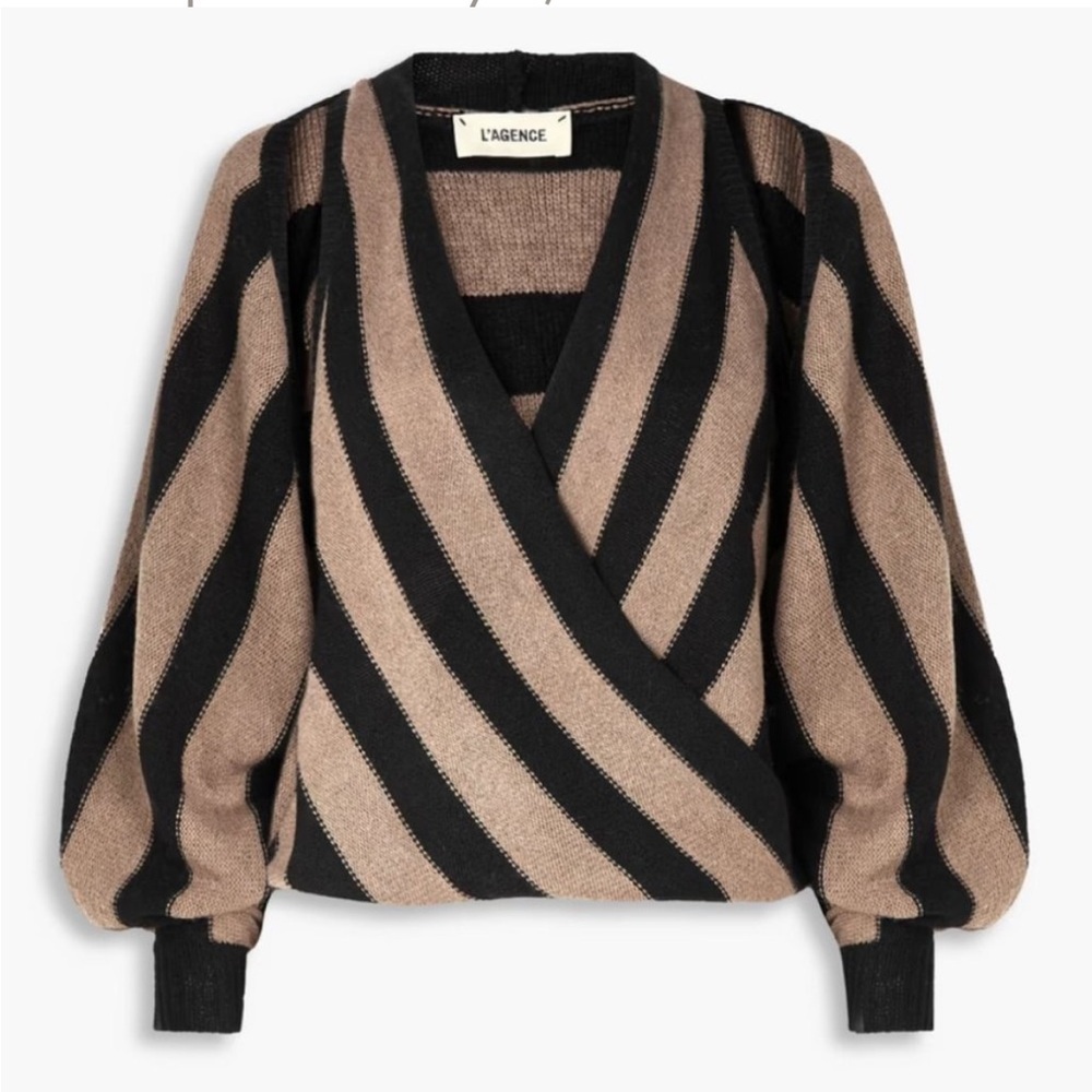 L'AGENCE Kloss Convertible Sweater, tank & shrug in 1, black/oatmeal,XS,EUC - Picture 8 of 8